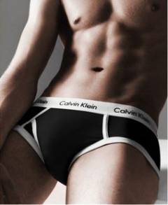 Мужские брифы Calvin Klein 365 черные с белой резинкой A079