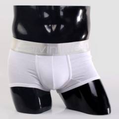 Мужские трусы Calvin Klein белые с серебряной резинкой Steel A002